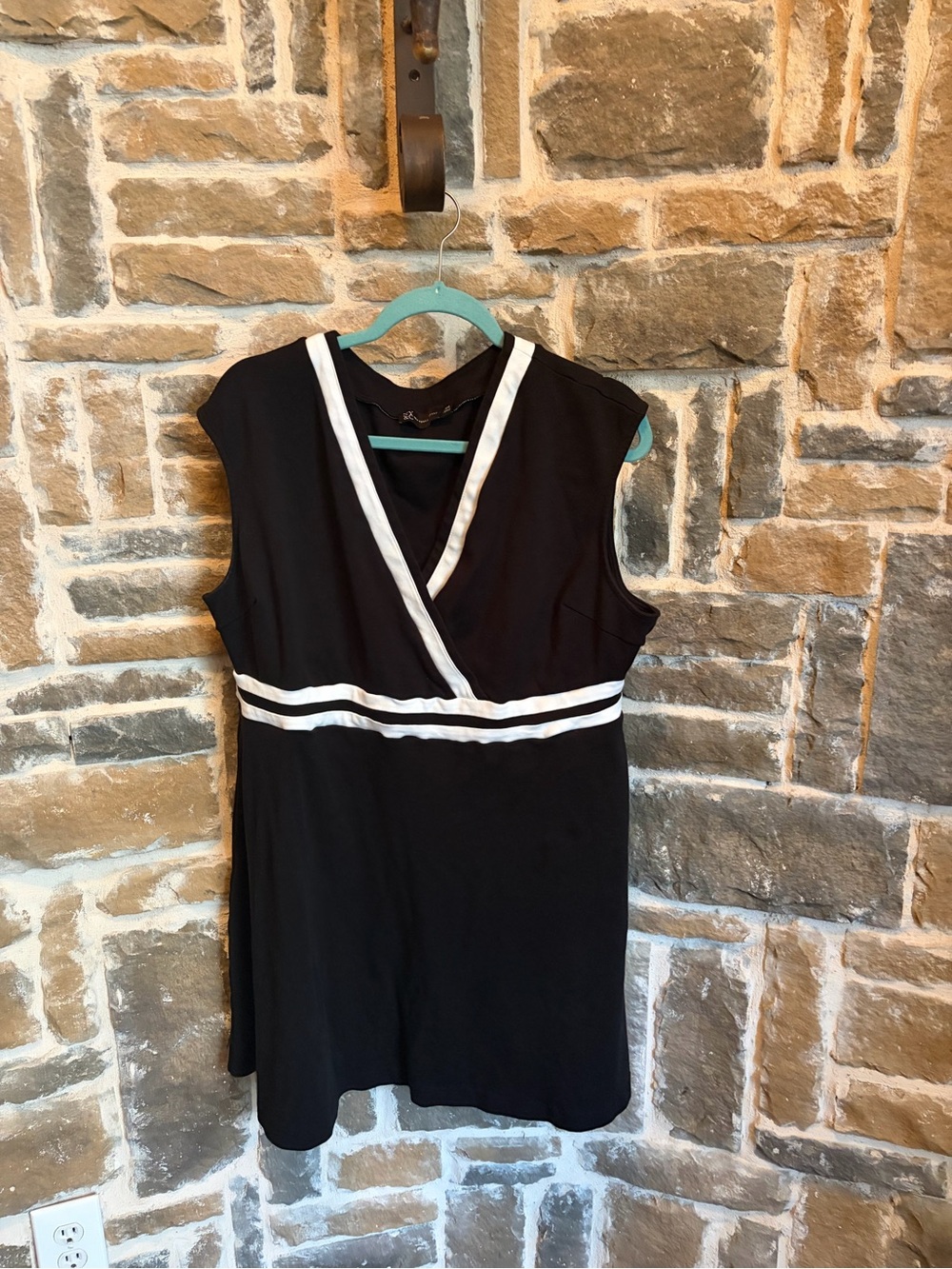 New York & Company Black Dress with White Trim
